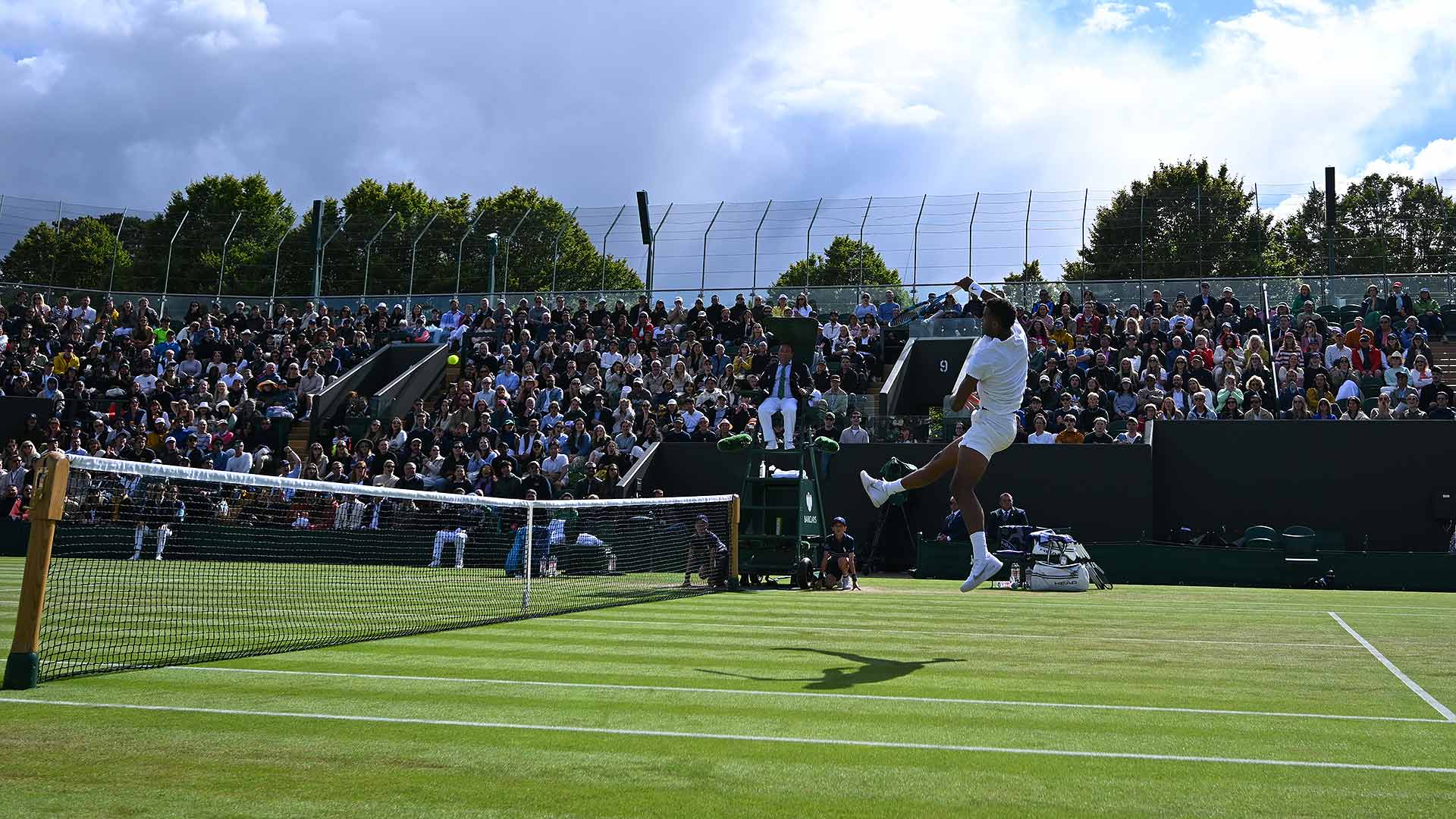 Giovanni Mpetshi Perricard powers into the Wimbledon fourth round.