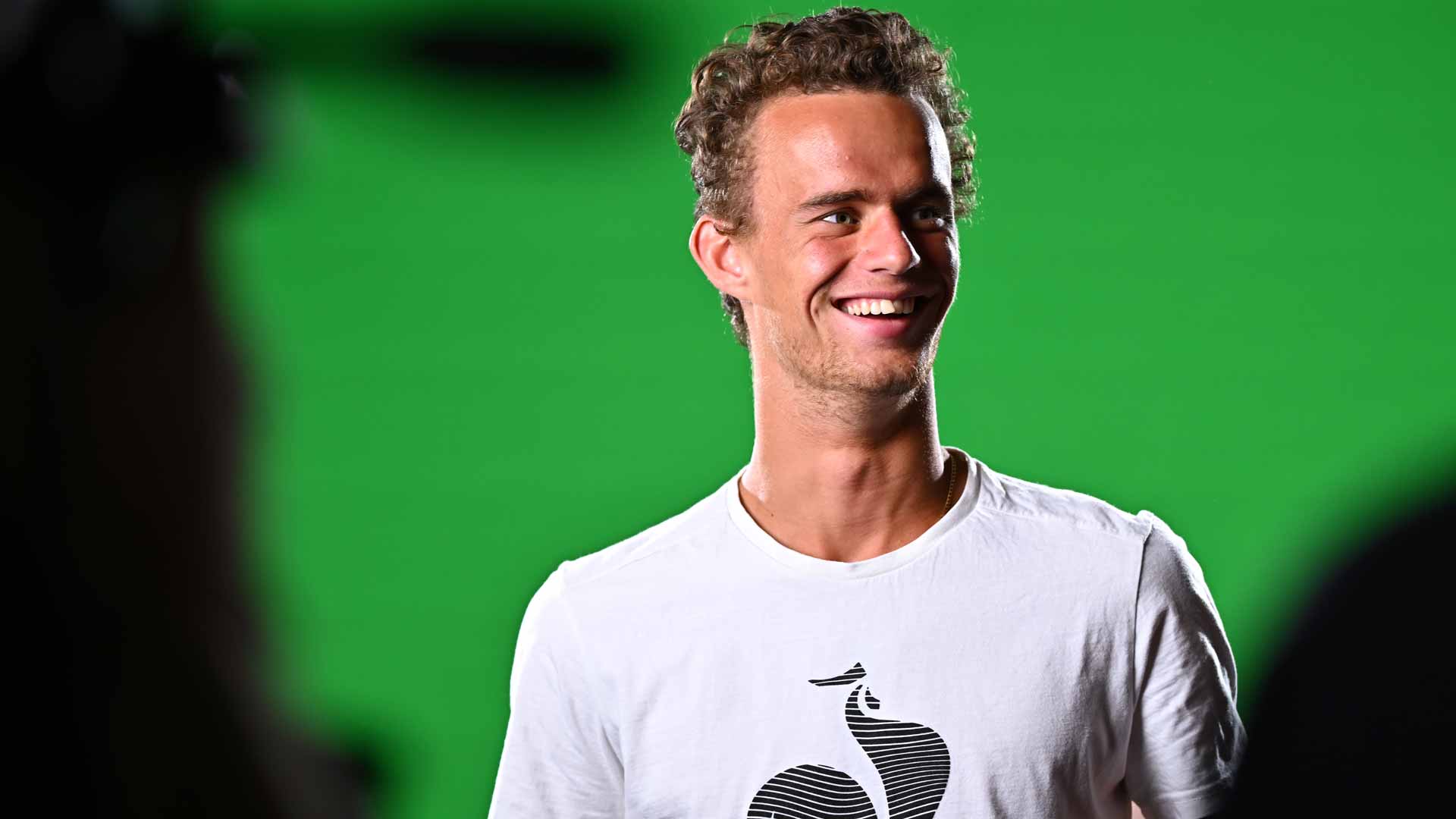 Luca Van Assche in Jeddah for media day.