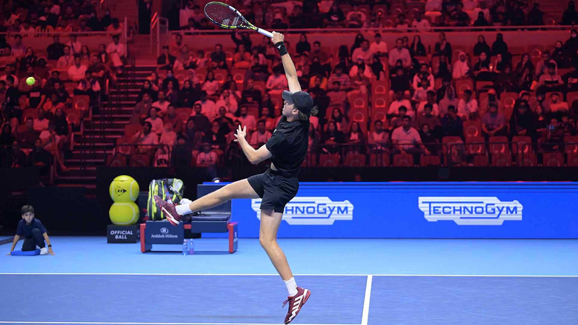 Alex Michelsen in action in Jeddah on Saturday.