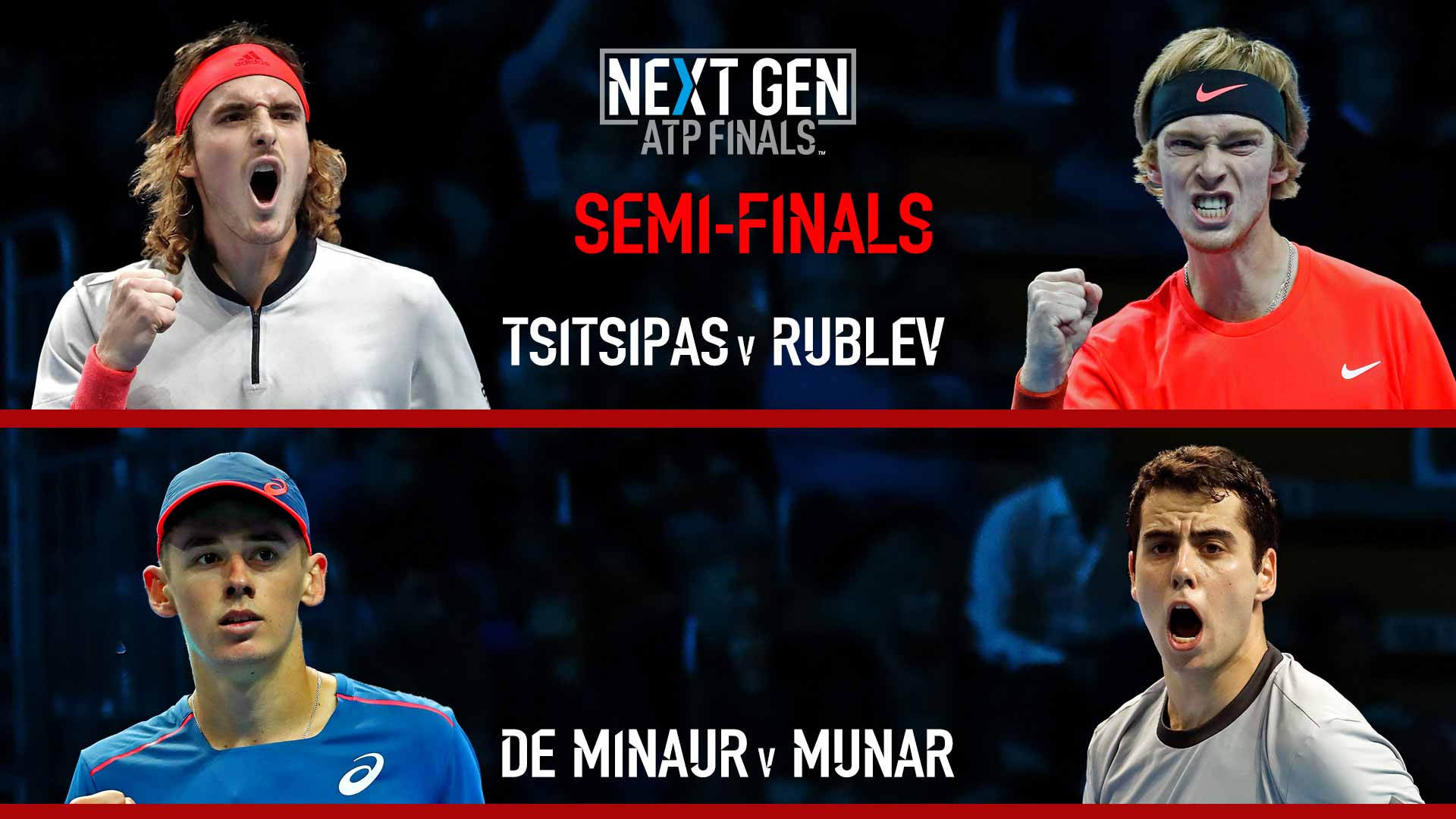 Tsitsipas, Rublev, De Minaur, Munar