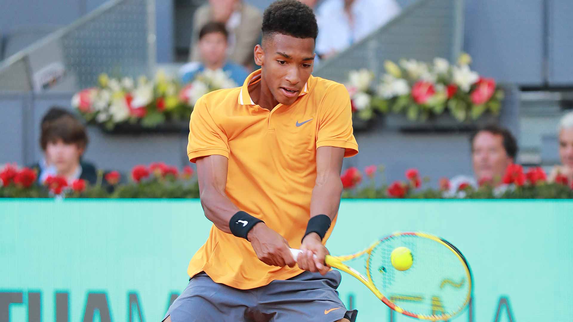 Felix Auger-Aliassime beats Denis Shapovalov at the Mutua Madrid Open, an ATP Masters 1000 event