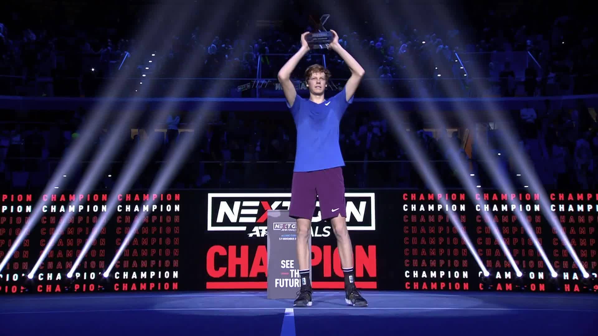 Jannik Sinner wins the 2019 Next Gen ATP Finals in Milan.