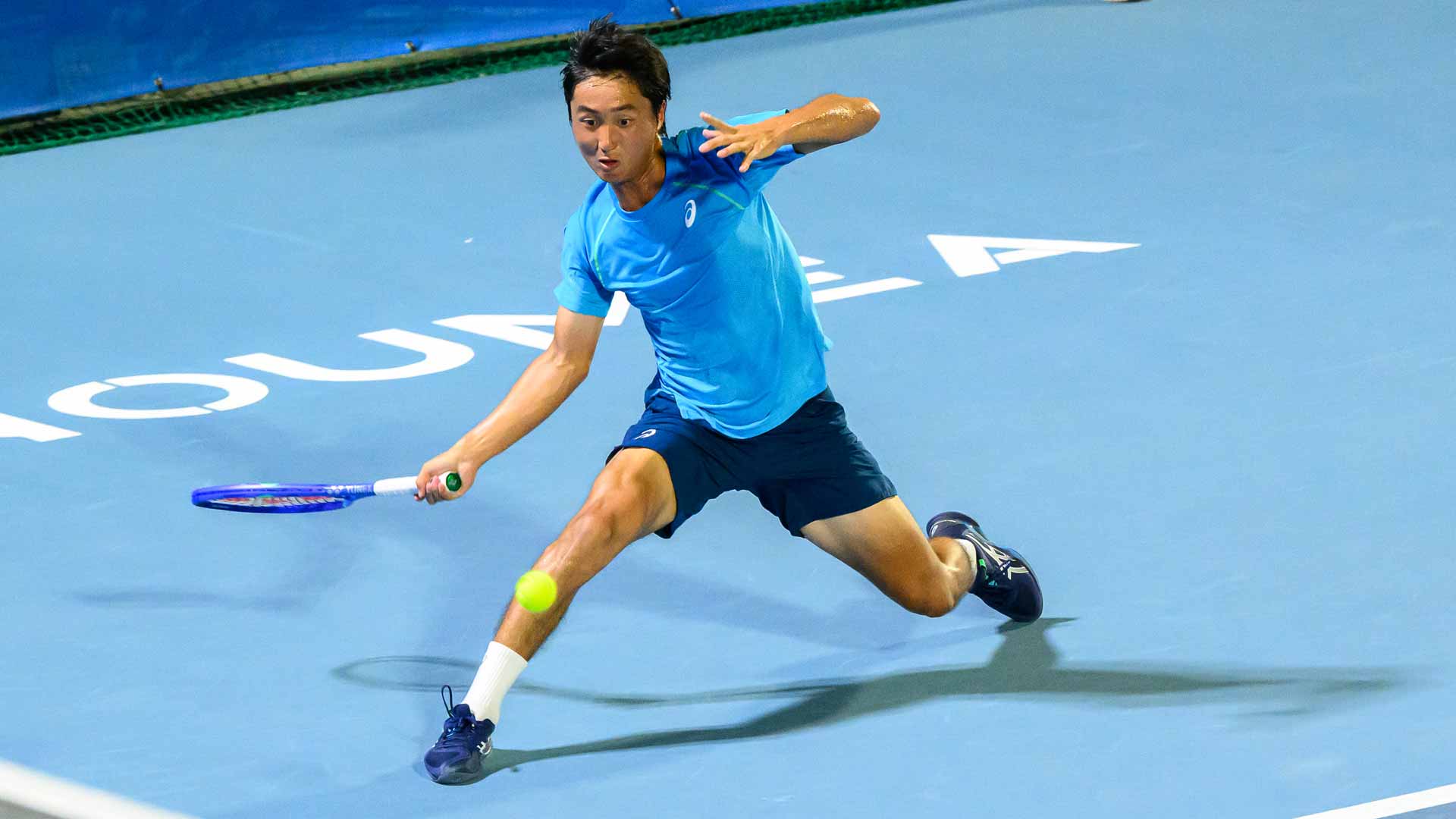 Shintaro Mochizuki in action at the BNC Tennis Open.