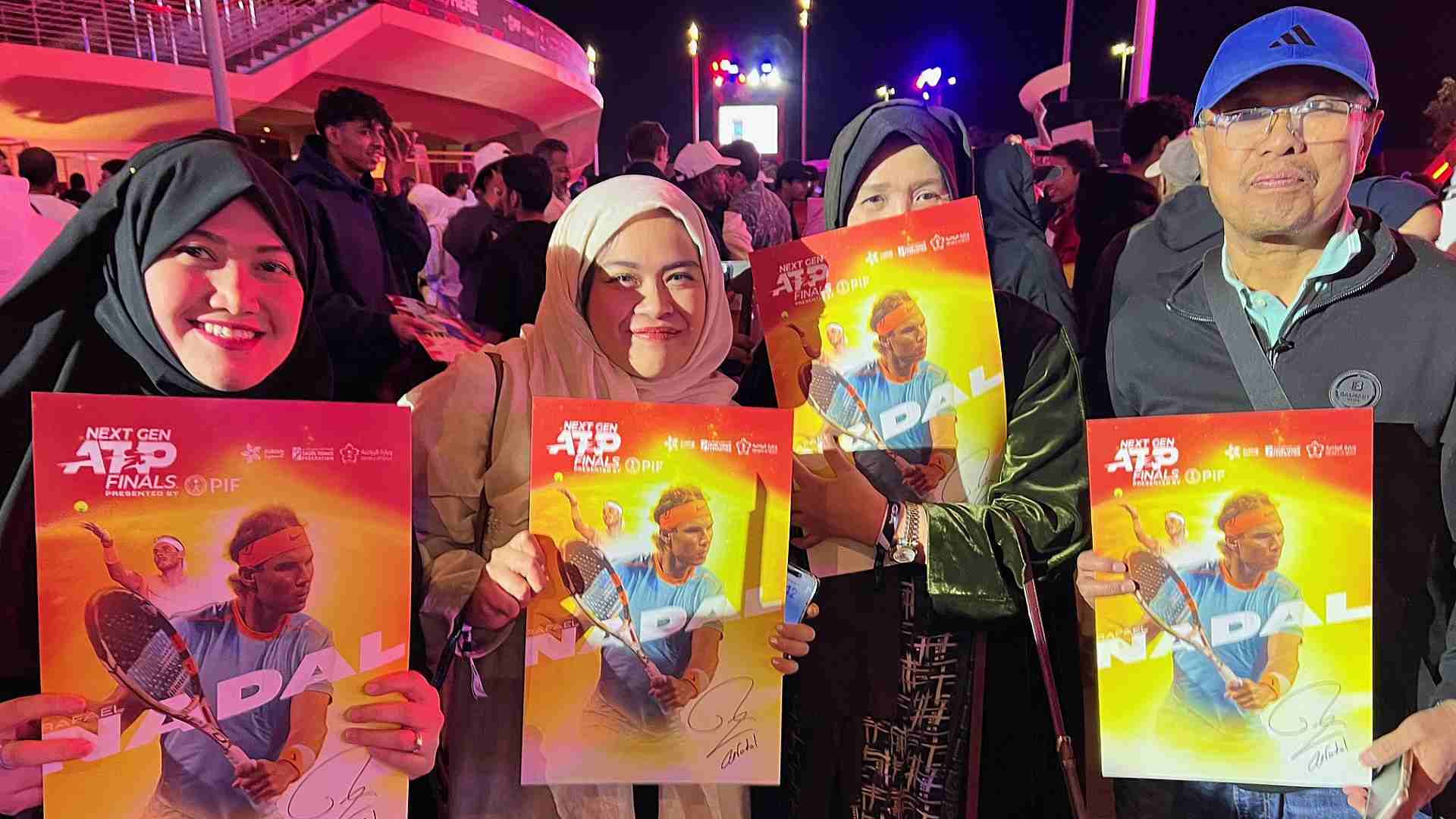 Rafael Nadal fans attend the Next Gen ATP Finals presented by PIF in Jeddah.
