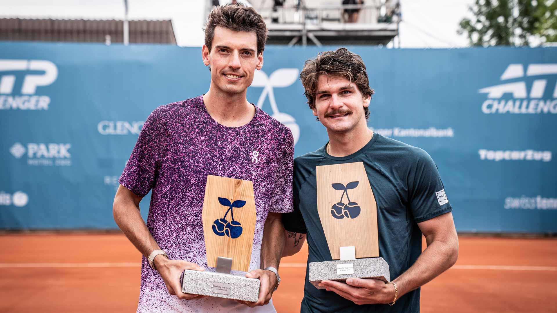 Finalist Marc-Andrea Huesler and champion Thiago Seyboth Wild in Zug.